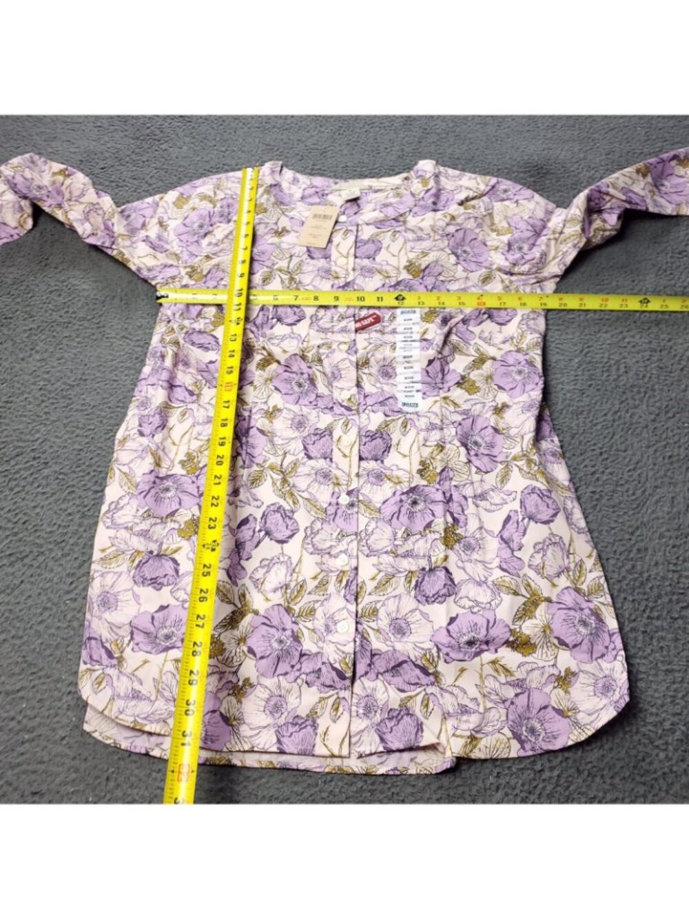 NEW $69.50 Duluth Womens M Medium Floral Wrinkle Fighter Tunic No Gape Purple - Picture 10 of 10